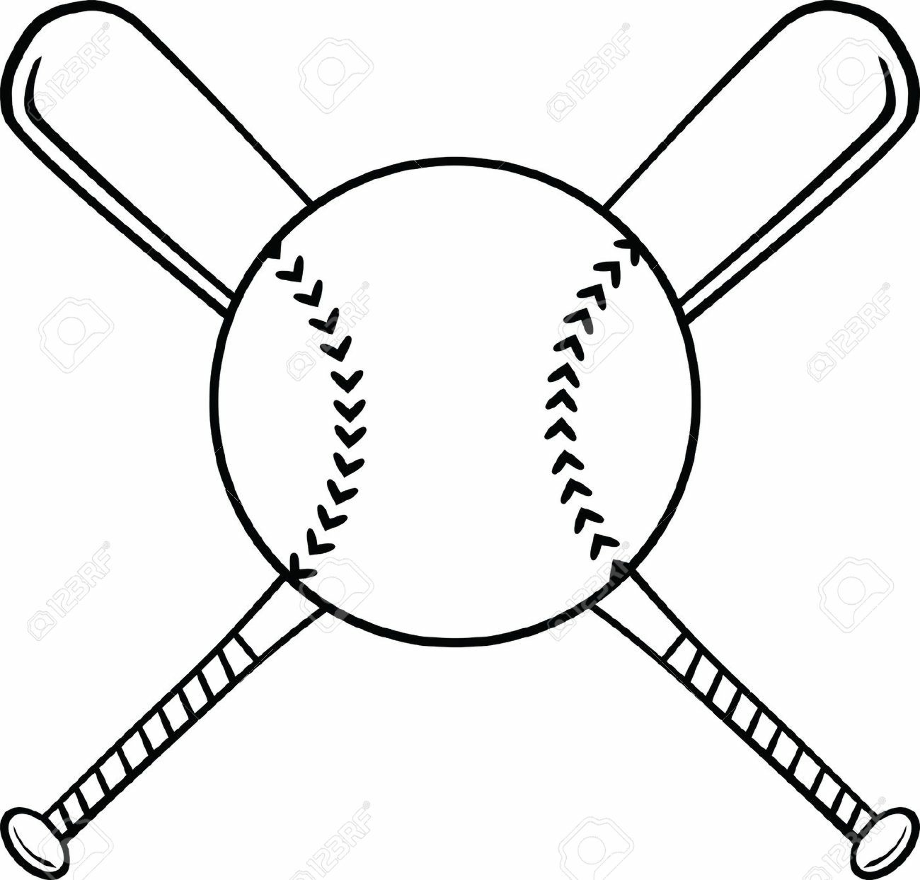 baseball clipart black and white drawing