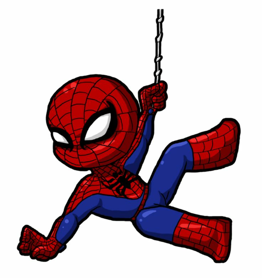 Spiderman hanging