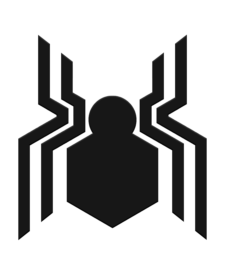 Spider man logo white.