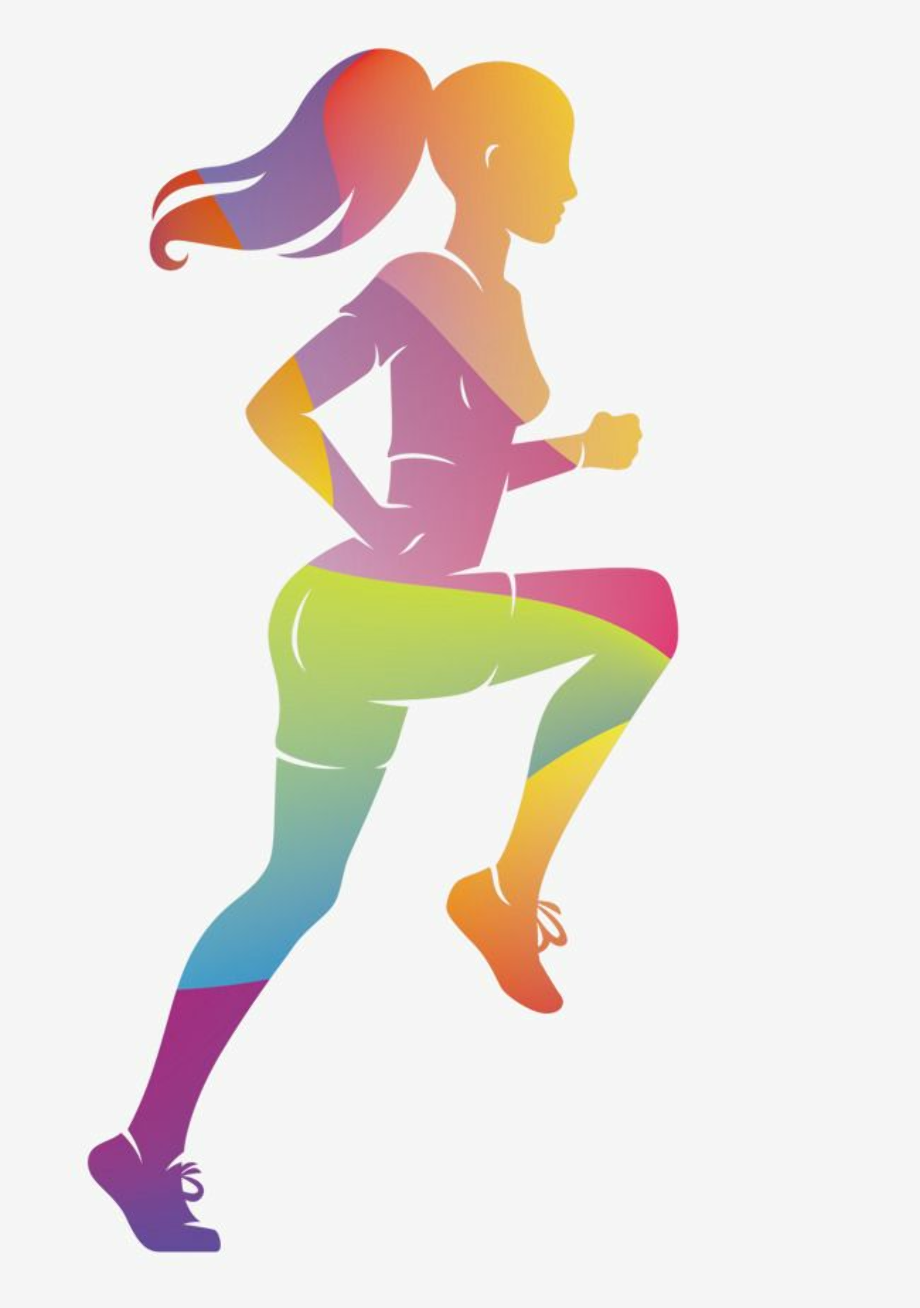 running clipart colorful