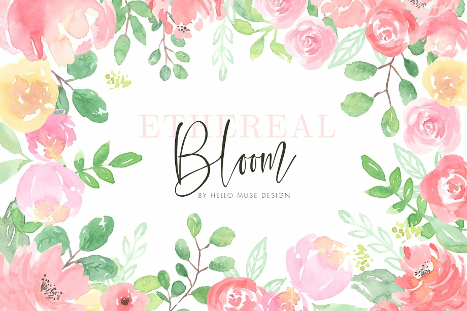spring flowers clipart watercolor