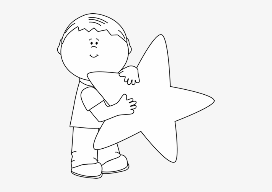 star clipart black and white cute