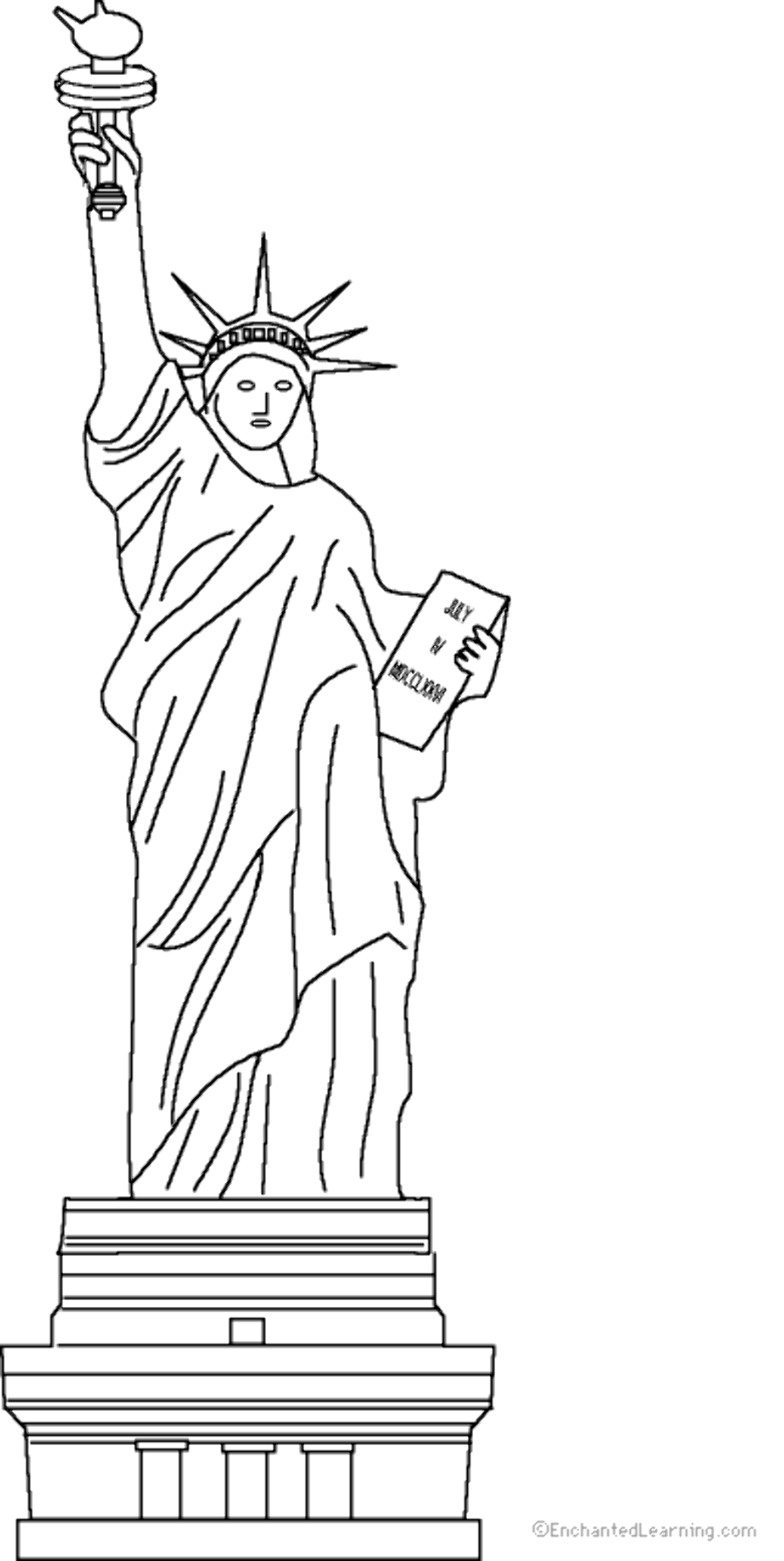 Download High Quality statue of liberty clipart coloring Transparent