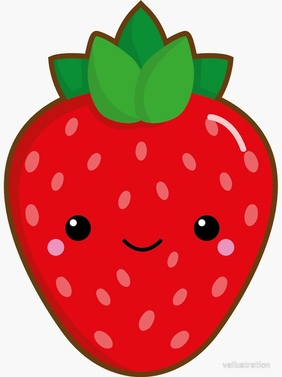 strawberry clipart kawaii