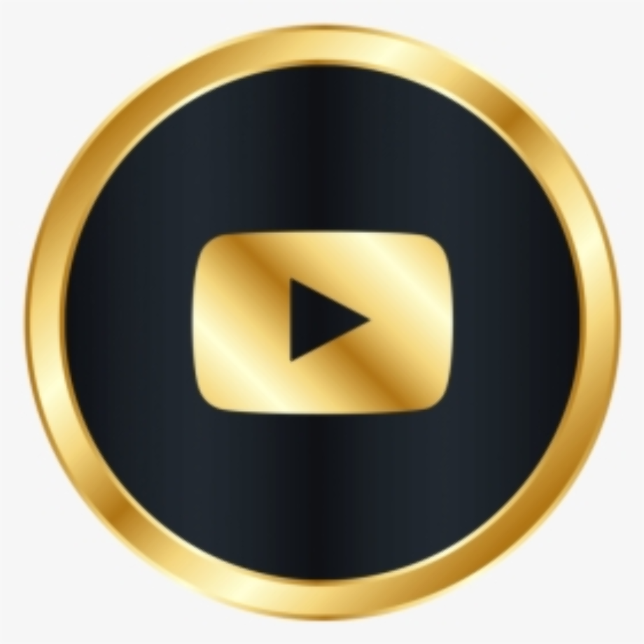 Download High Quality youtube  transparent logo gold  