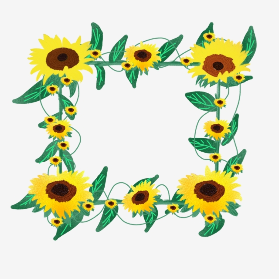 Sunflower clip art colorful.