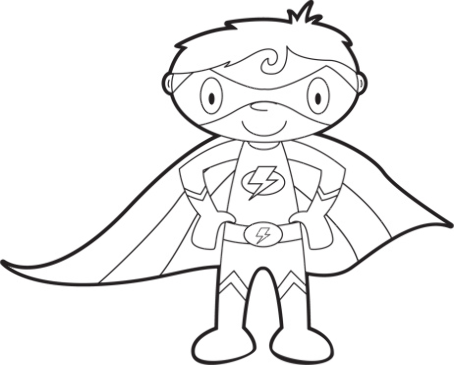 super hero clipart outline