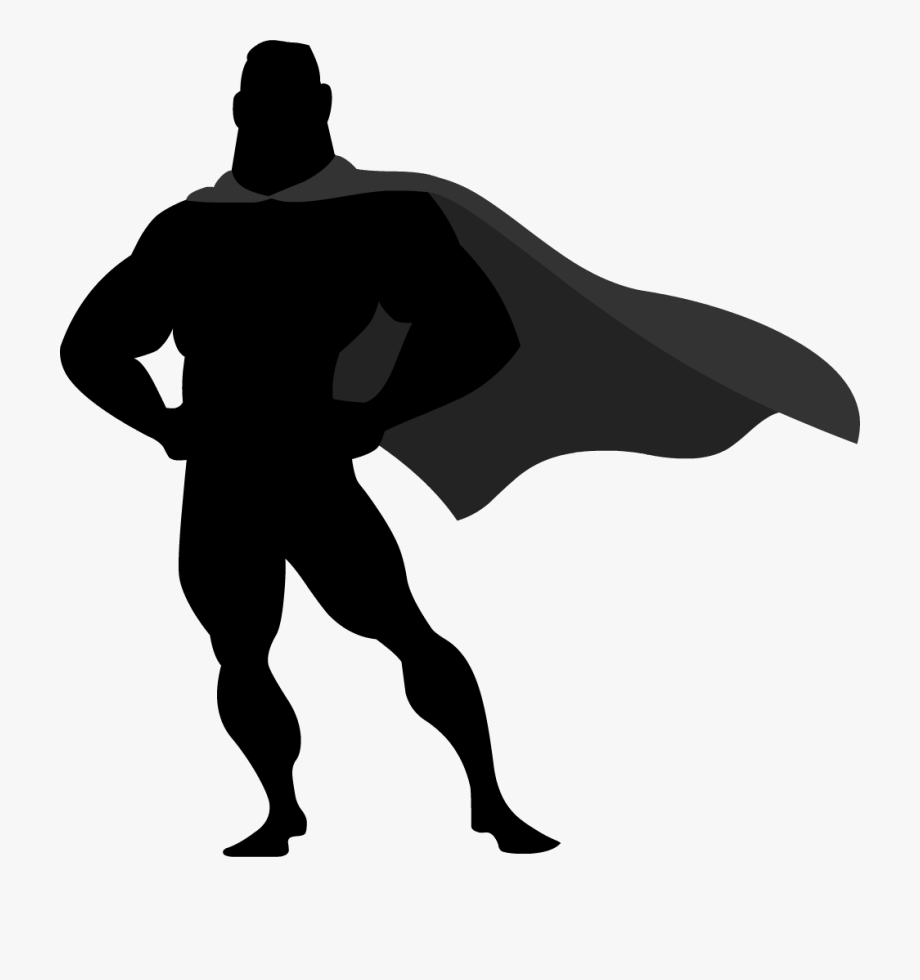 super hero clipart silhouette