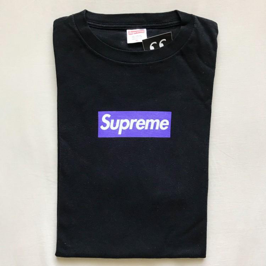 supreme box logo tee purple