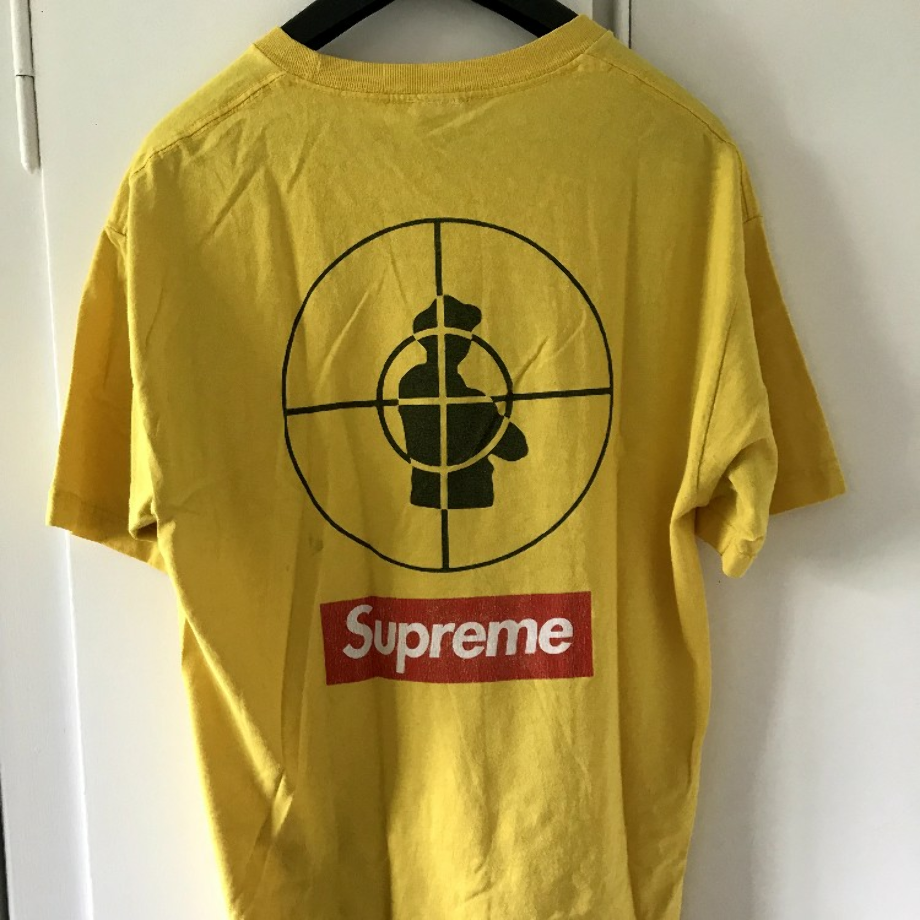supreme box logo tee yellow