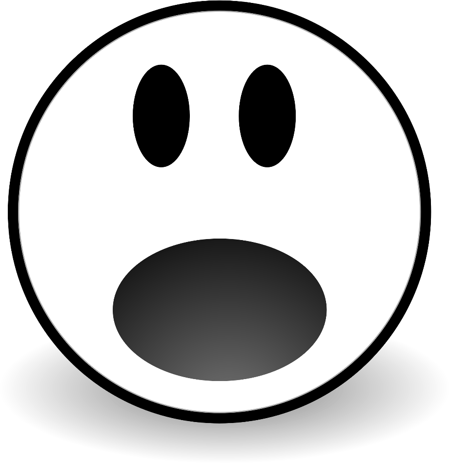 surprised emoji clipart black