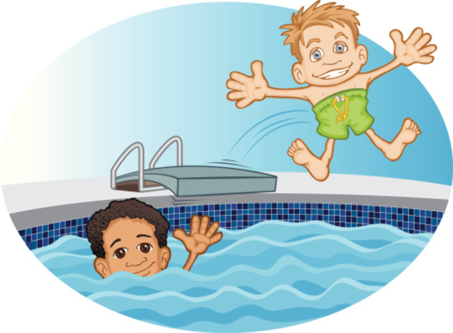 swimming clipart friends
