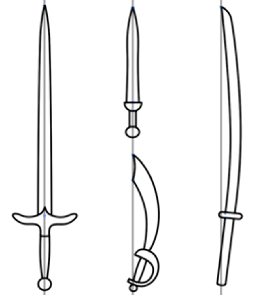 sword clipart drawn