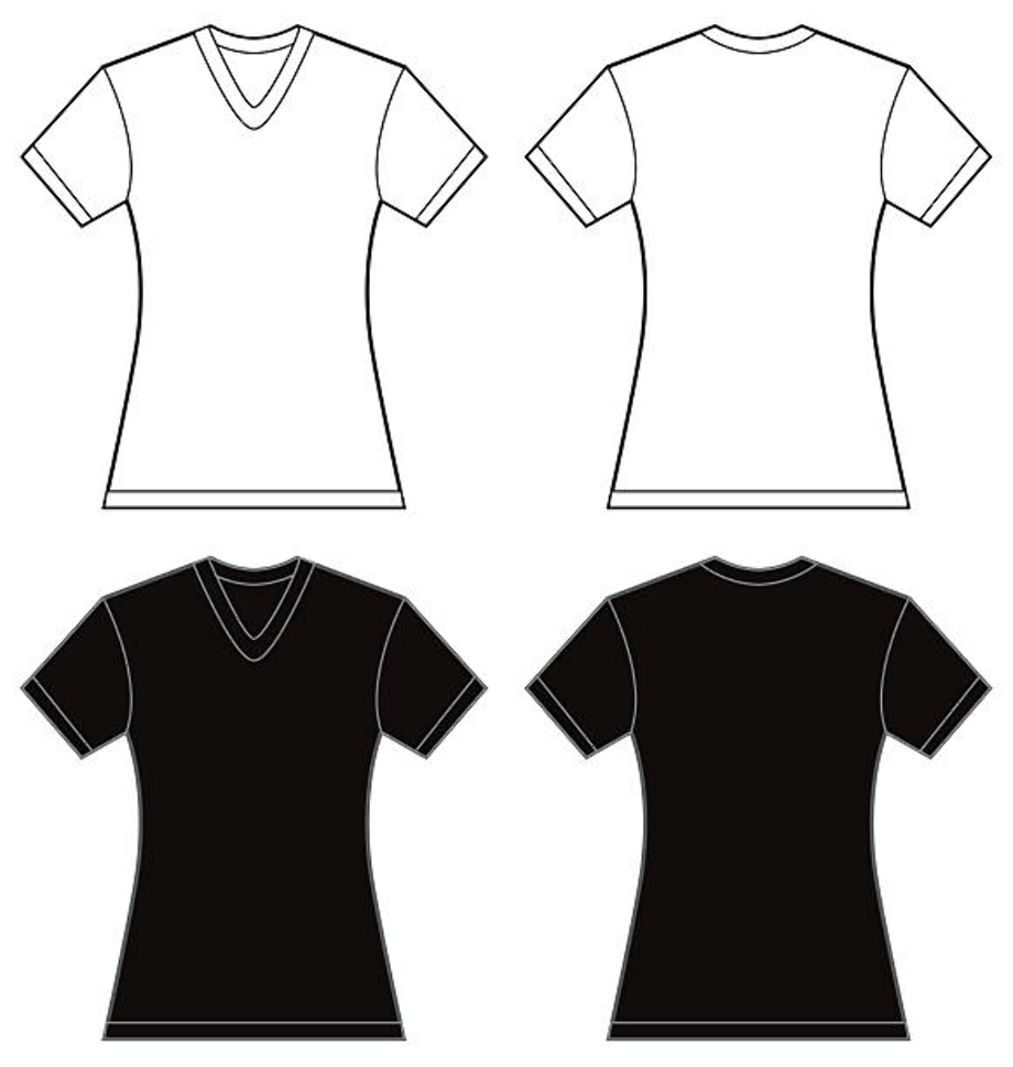 t shirt clipart v neck