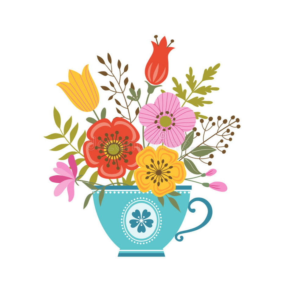 tea clipart floral