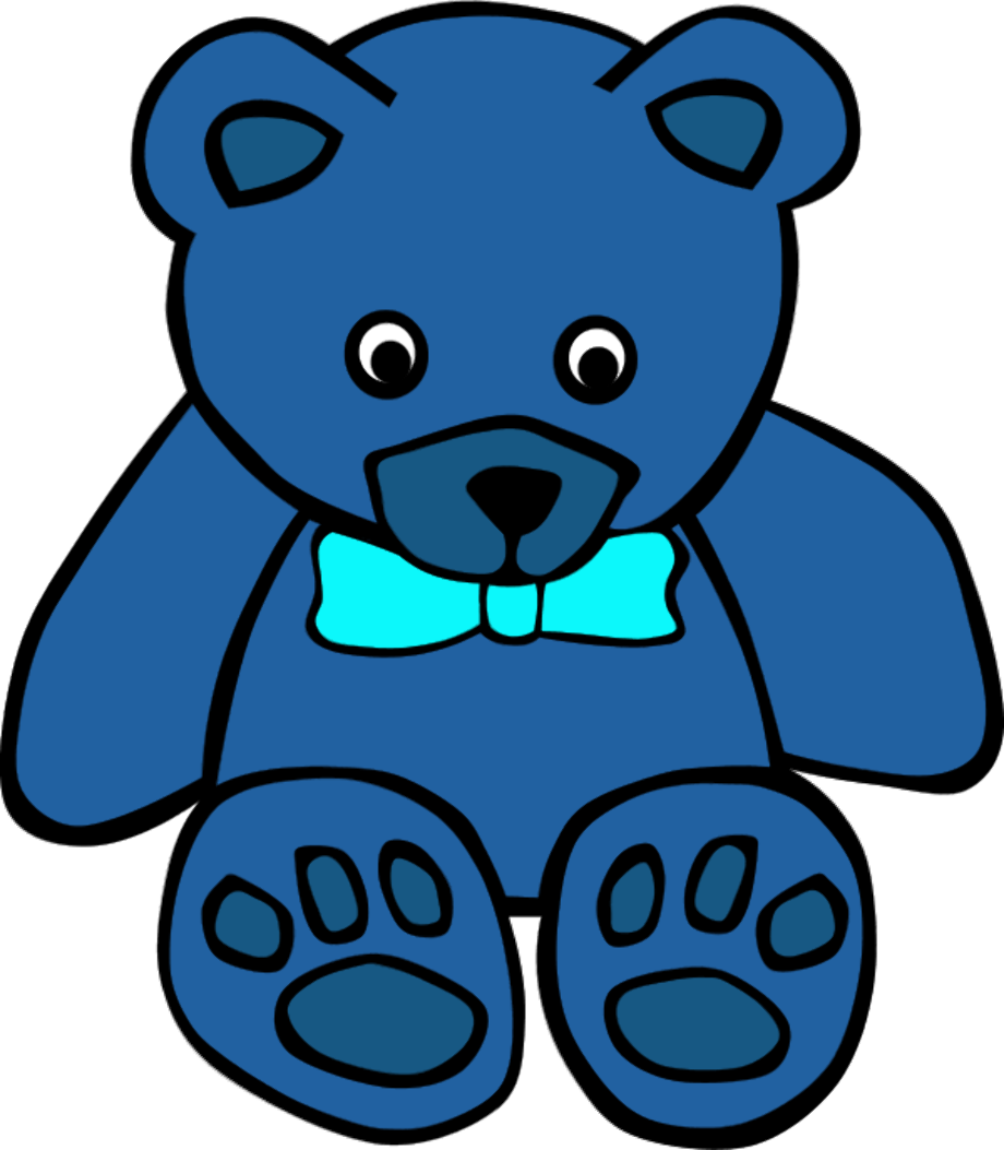 Teddy bear clipart blue.