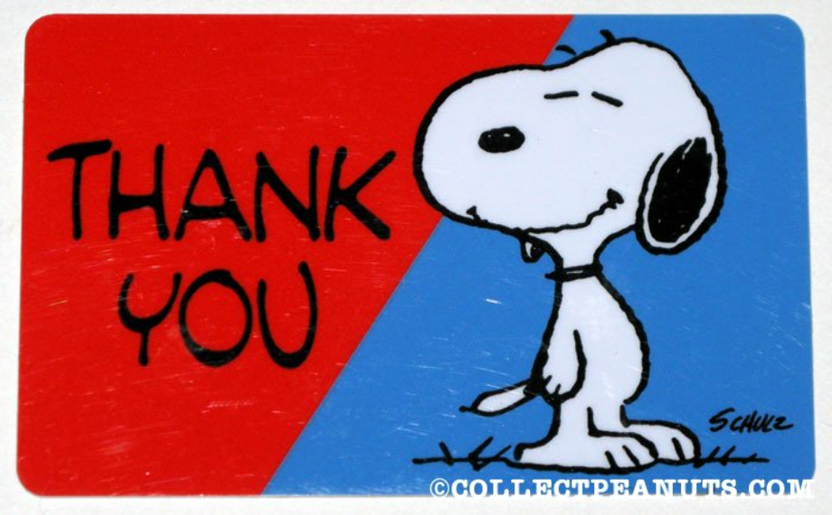 thank you clipart snoopy
