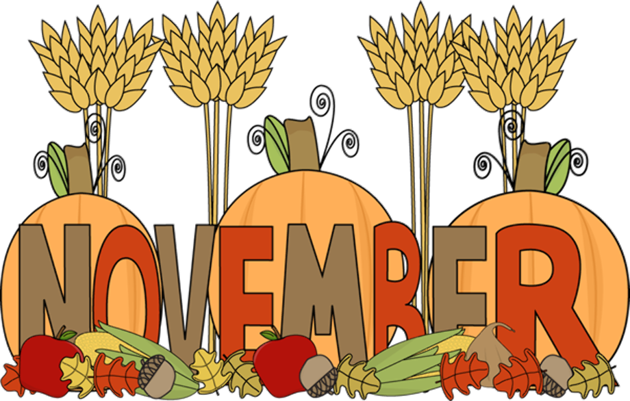 november clipart colorful
