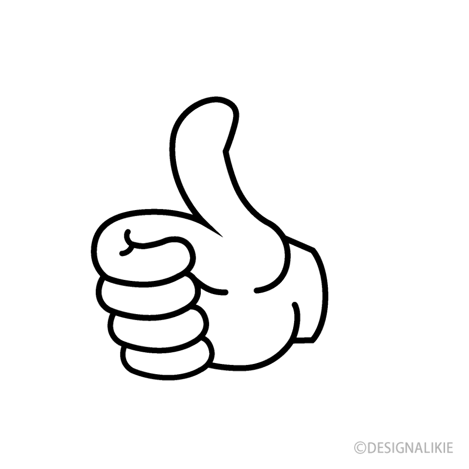 thumbs up drawing with asterisk