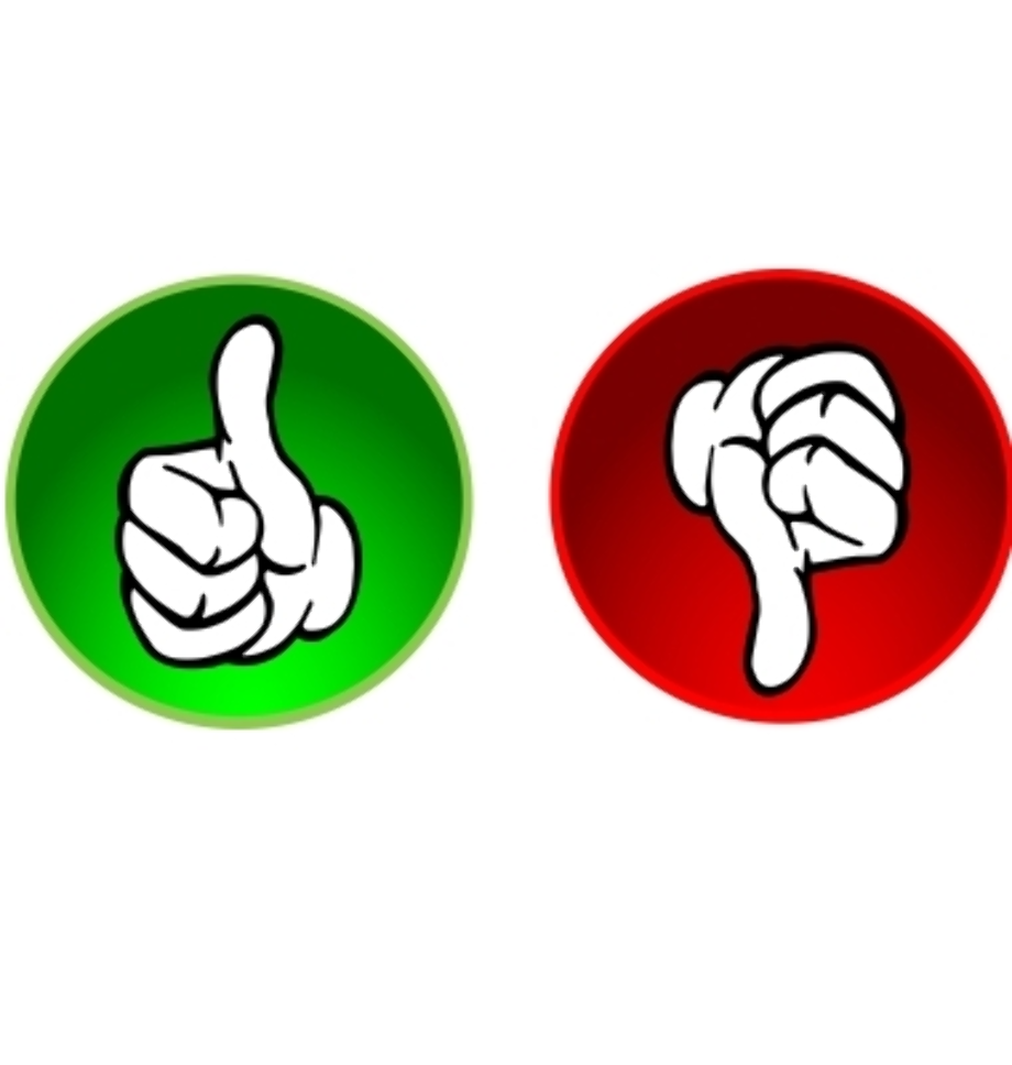 thumbs up clipart down