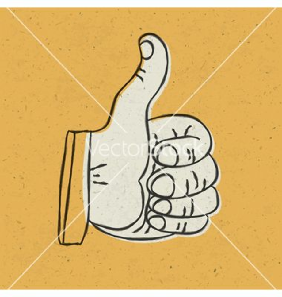 thumbs up clipart retro