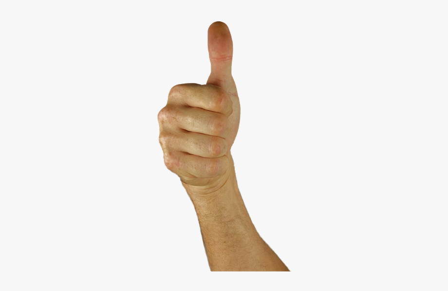 thumbs up transparent hand