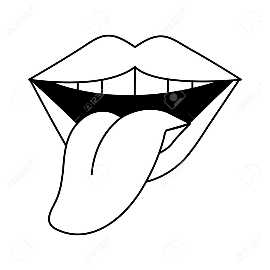 tongue clipart line drawing