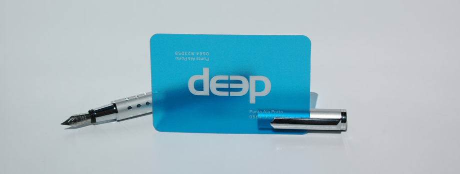 transparent business cards blue