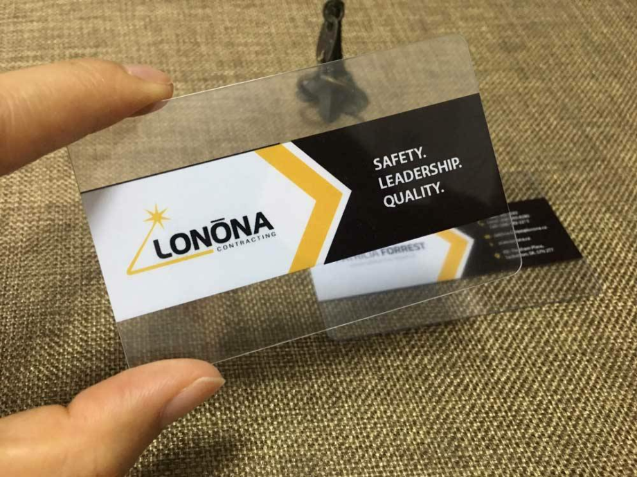transparent business cards square