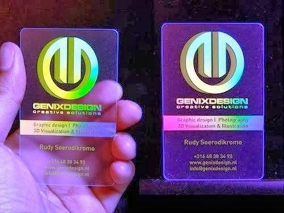 transparent business cards holographic