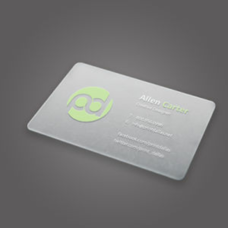 transparent business cards frosted