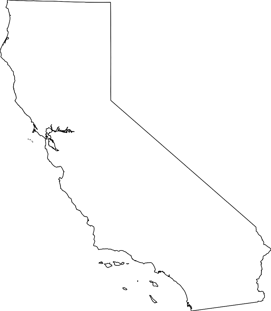 transparent california silhouette