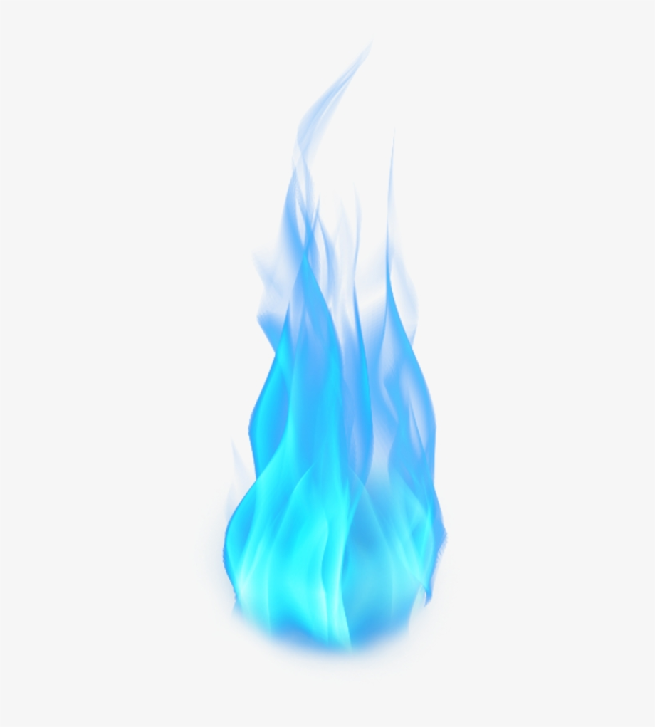 Transparent fire blue flame.