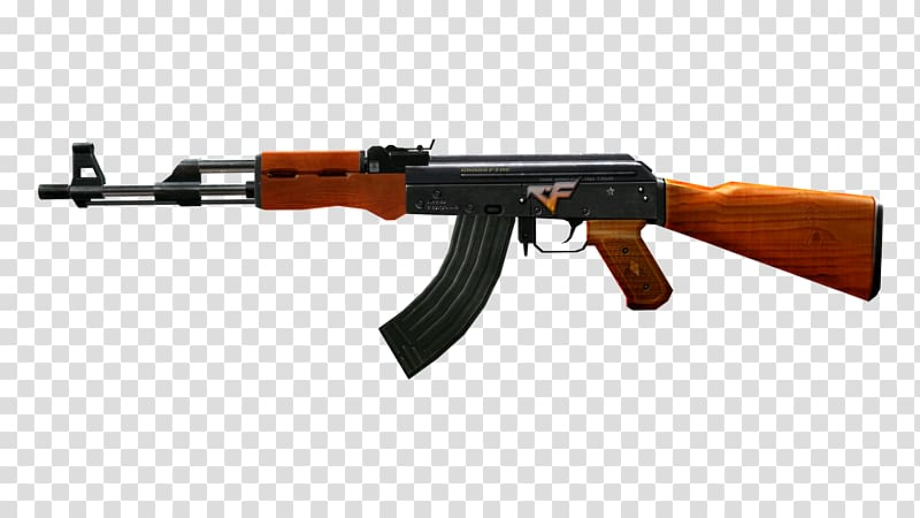 Transparent gun black. Brown and ak illustration