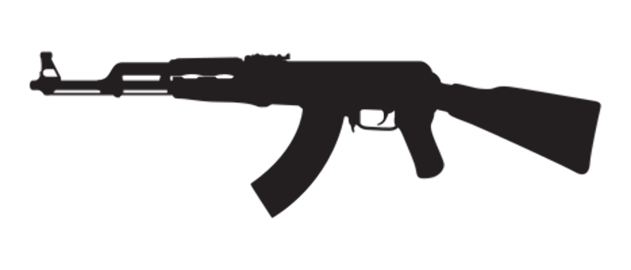 Transparent gun ak47. File ak silhouette svg