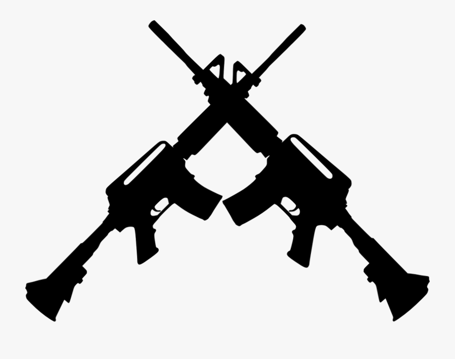 Transparent gun black. Free crossed pistols png