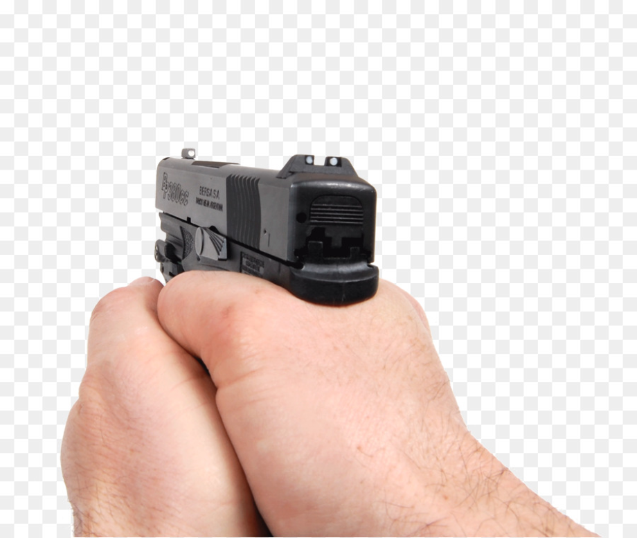 transparent gun pointing