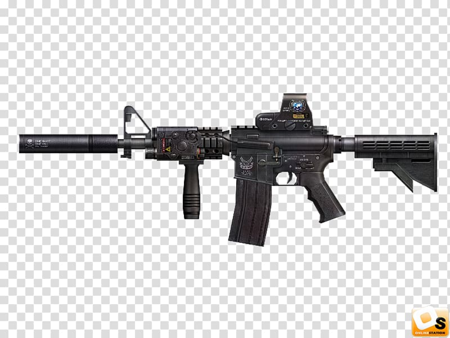 Transparent gun rifle. Airsoft guns m carbine