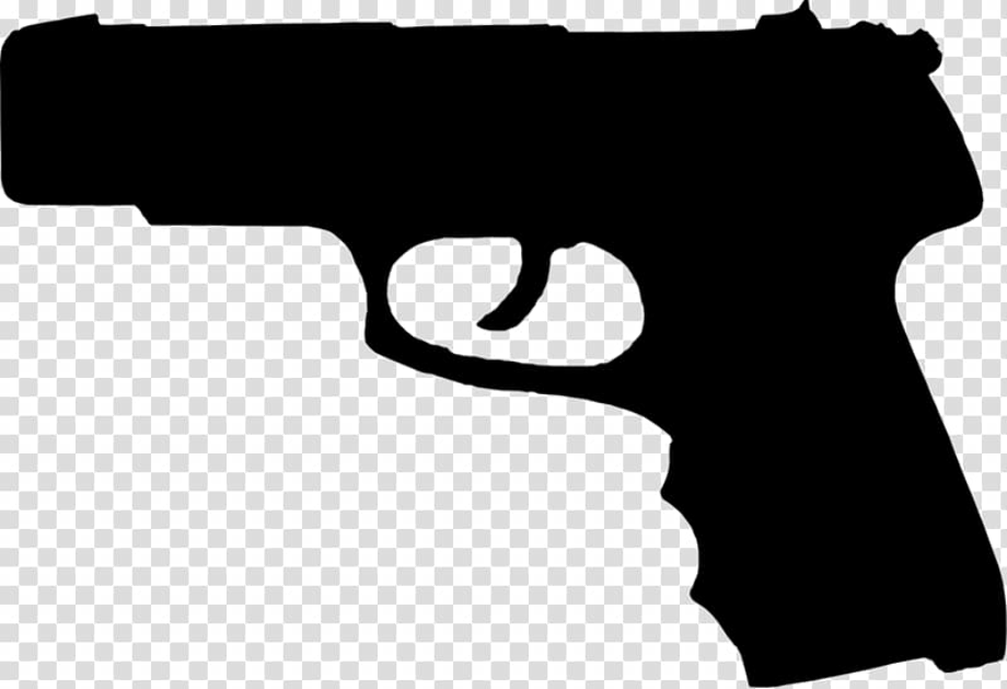 Transparent gun rifle. Firearm pistol handgun silhouette
