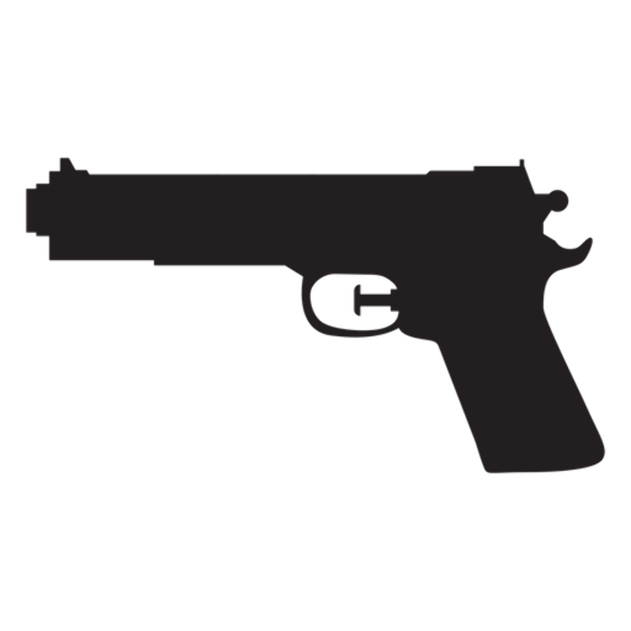 Transparent gun black. Water pistol silhouette png