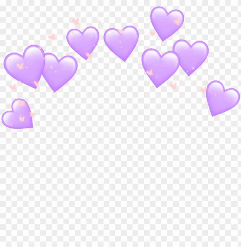 transparent hearts purple