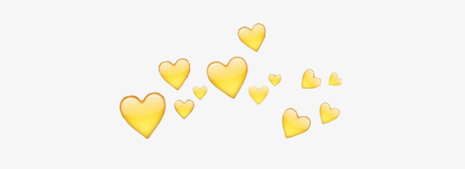 transparent hearts yellow