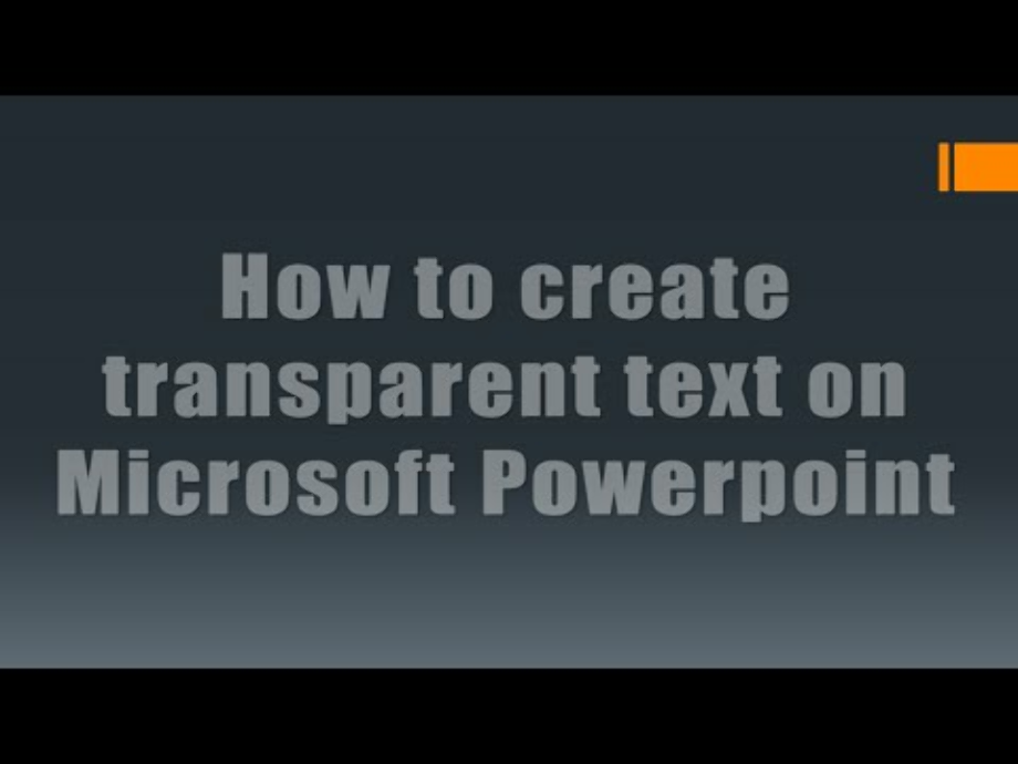 transparent text powerpoint