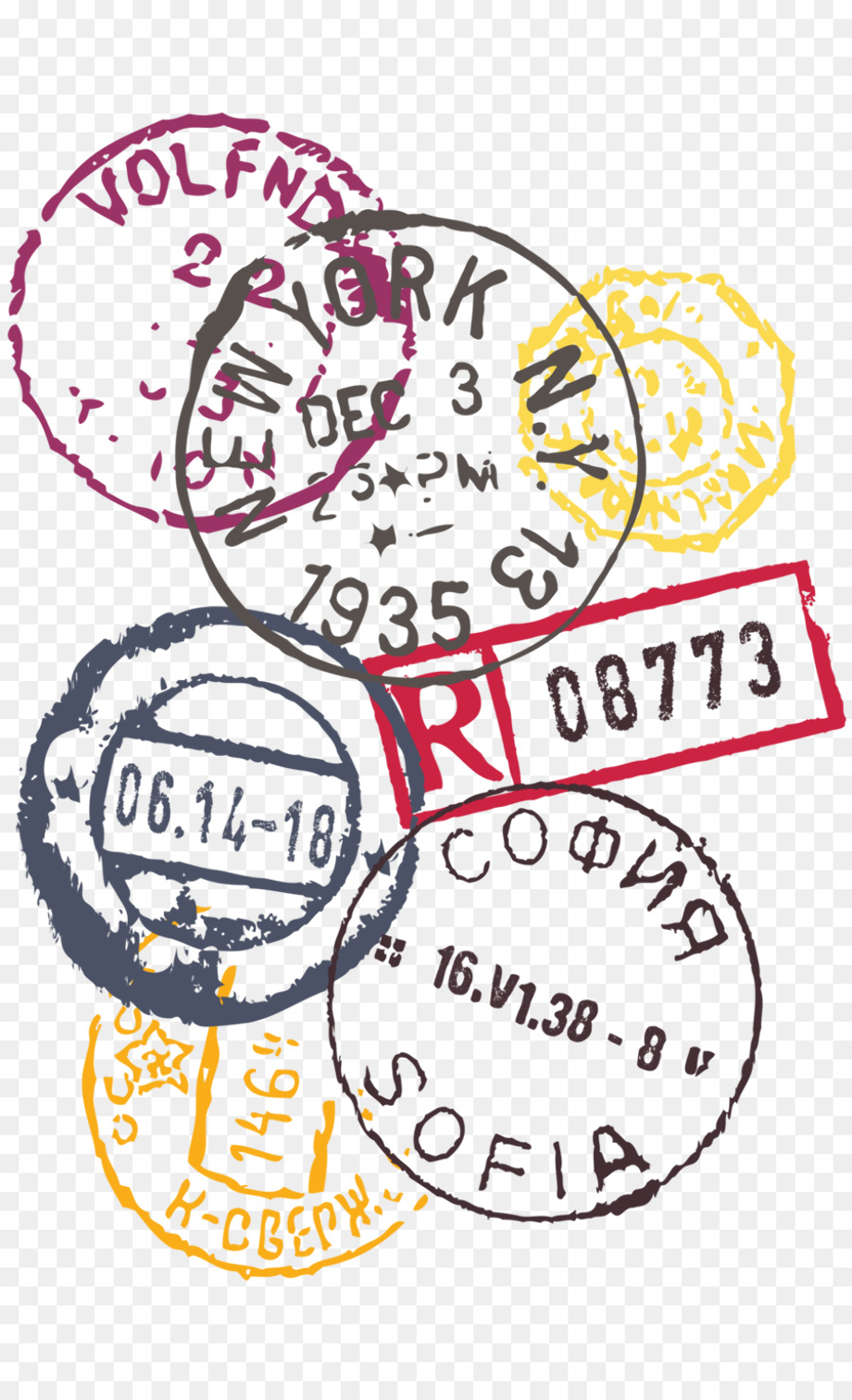 travel clipart stamp