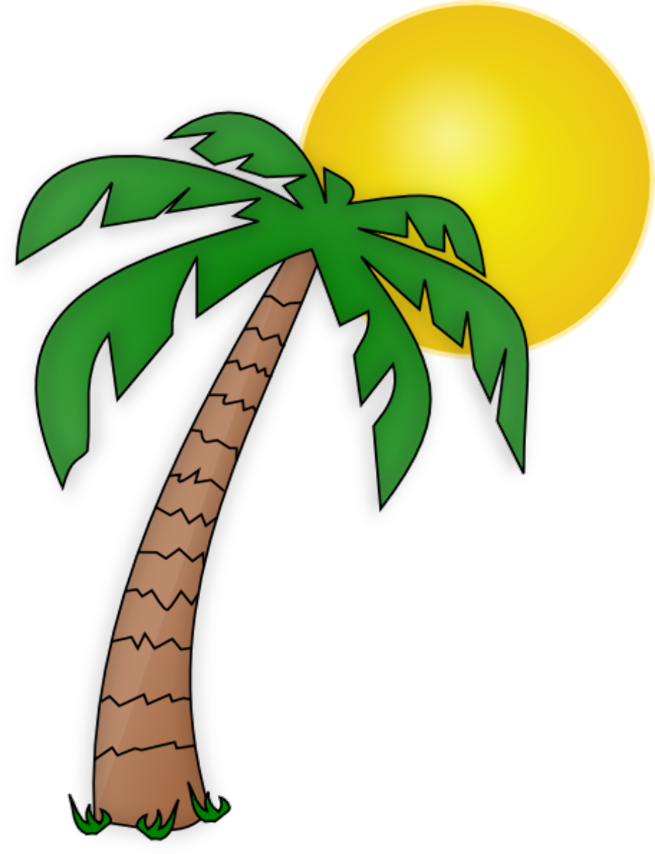 palm tree clipart sun