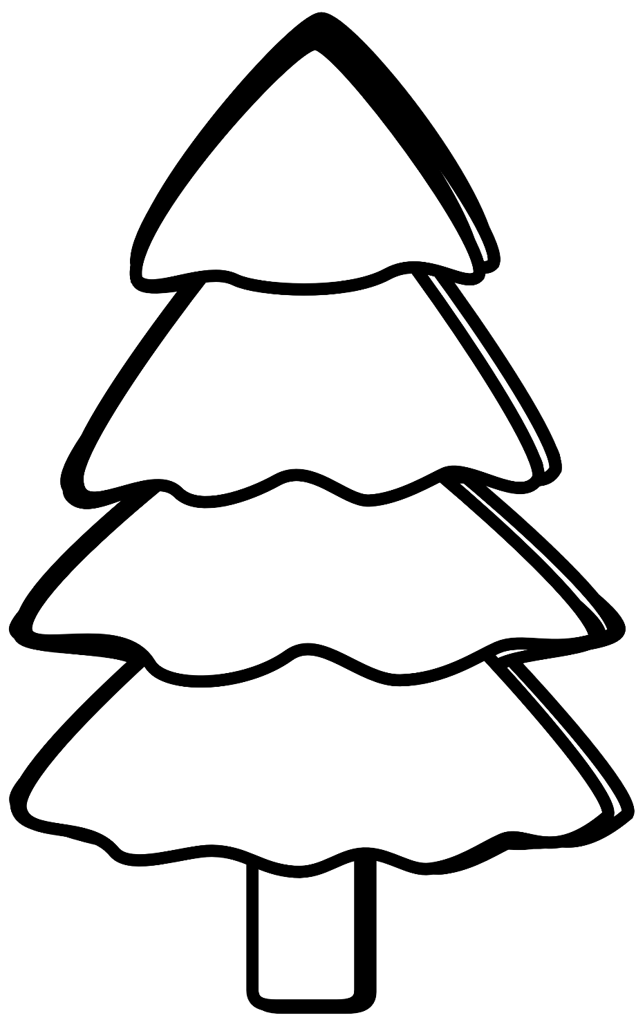 christmas tree clipart black and white easy