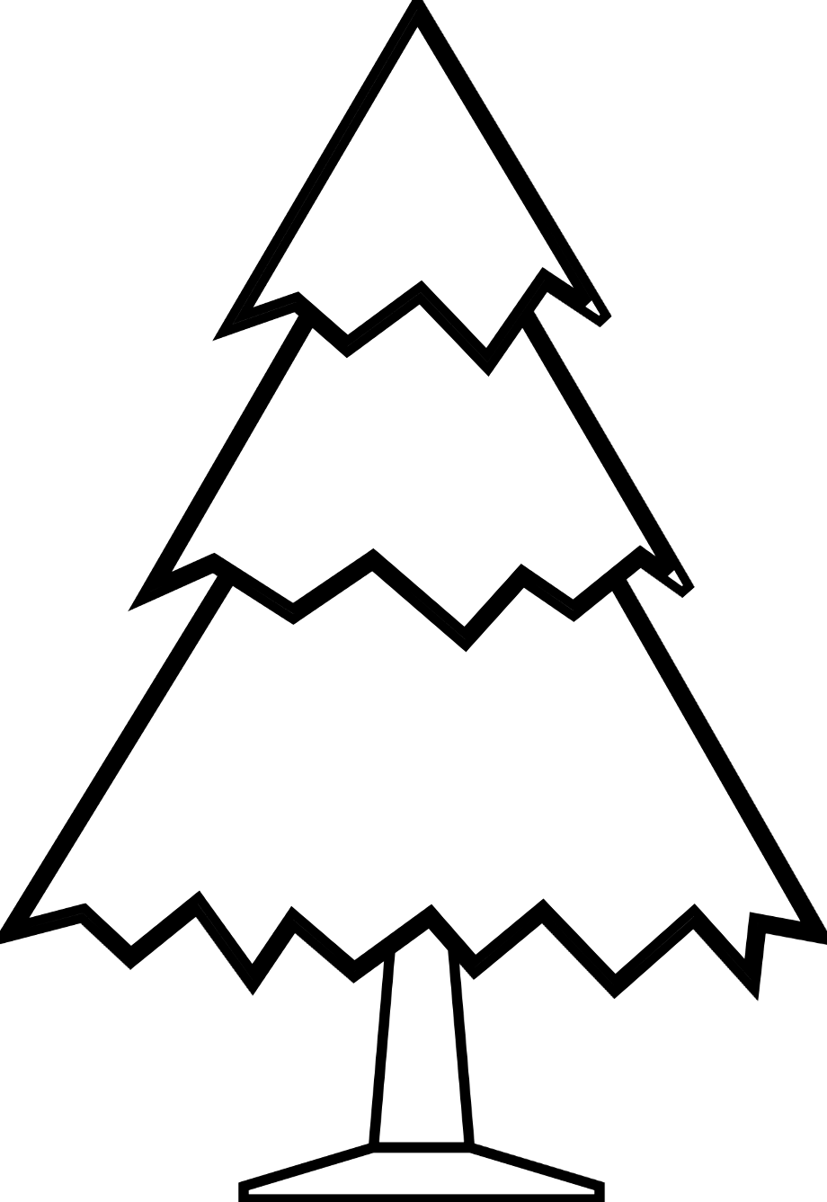 christmas tree clipart black and white simple