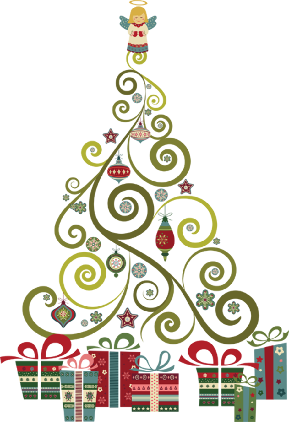 christmas tree clipart abstract