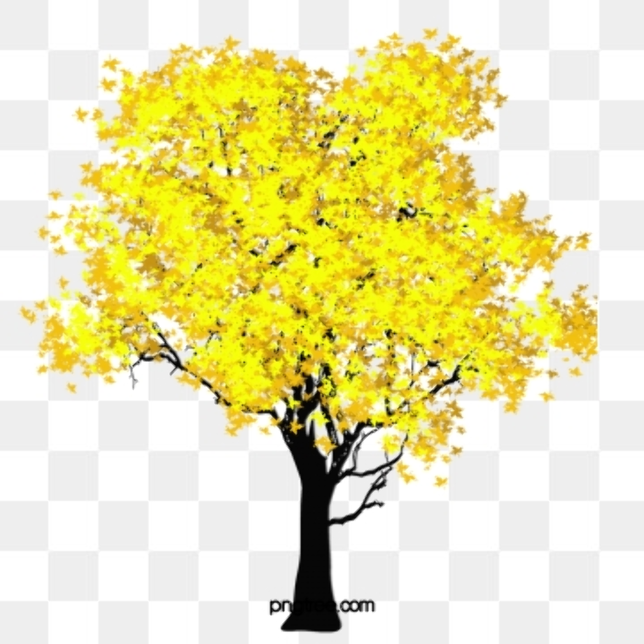 tree transparent background yellow