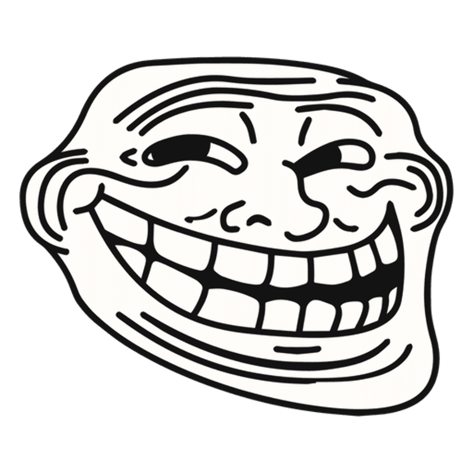 troll face transparent white